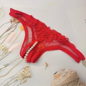 Women's Sexy Panty with pearl T-pants lace